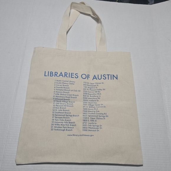 Austin Texas Map Reusable Tote Bag, Libraries Of Austin - Picture 2 of 10